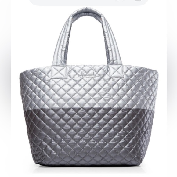 MZ Wallace Handbags - MZ Wallace Large Metro Tote Tin/Steel Metallic Travel Business Professional